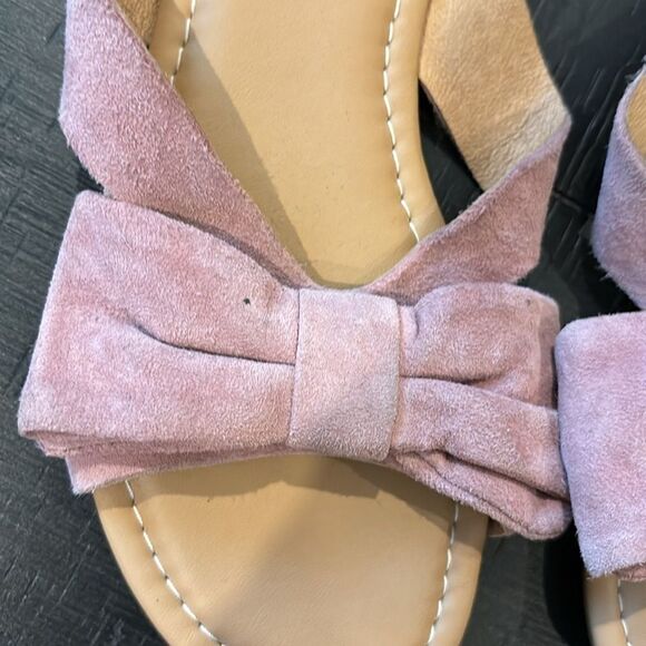 Ugg Dusty Pink Bow Suede Leather Slip On Spring Summer Sandals 5 - Picture 3 of 7